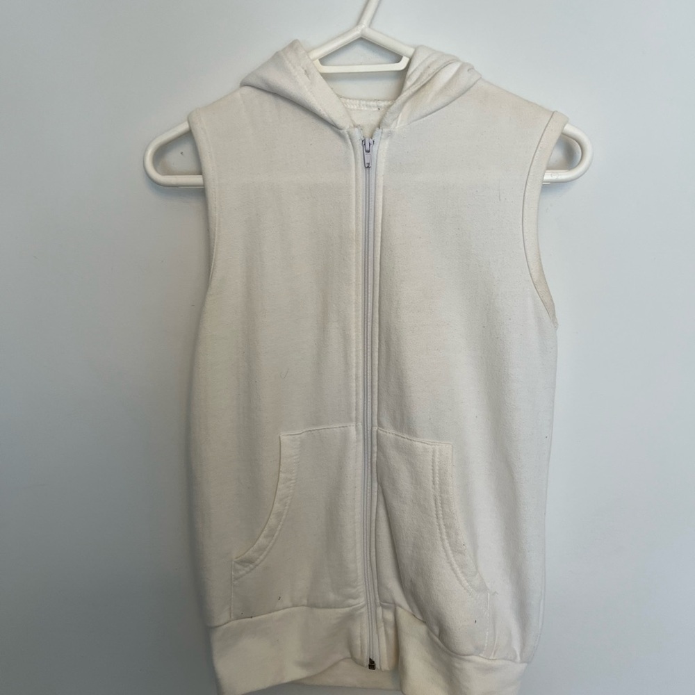 Dtox cream oversized sleeveless Hoodie size XXS